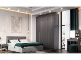 Гардеробная Эккервуд (графит) в Венгерово - vengerovo.mebel-nsk.ru | фото