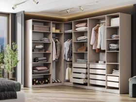 Гардеробная Эккервуд (меланж) в Венгерово - vengerovo.mebel-nsk.ru | фото