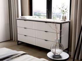 Комод 6 ящиков Нора (персидский жемчуг) в Венгерово - vengerovo.mebel-nsk.ru | фото