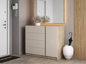 Комод Бостон  КМ-001 (дуб крафт серый/кашемир) в Венгерово - vengerovo.mebel-nsk.ru | фото