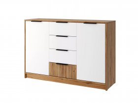 Комод КМ-002 Ивис (дуб крафт золотой/белый) в Венгерово - vengerovo.mebel-nsk.ru | фото