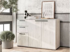 Комод Стандарт-3 NEW (дуб крафт белый) в Венгерово - vengerovo.mebel-nsk.ru | фото