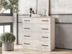 Комод Стандарт-6 NEW (дуб крафт белый) в Венгерово - vengerovo.mebel-nsk.ru | фото