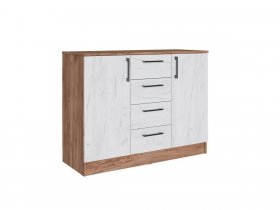 Комод Вегас (дуб крафт табачный/дуб крафт белый) в Венгерово - vengerovo.mebel-nsk.ru | фото