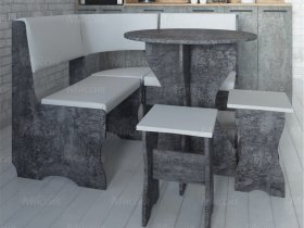 Кухонный уголок Лотос  (цемент темный к/з White) в Венгерово - vengerovo.mebel-nsk.ru | фото
