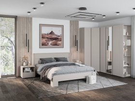 Модульная спальня Люмо (кашемир) в Венгерово - vengerovo.mebel-nsk.ru | фото