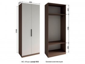 Шкаф 900 Роза (орех франклин карамельный/бежевый скин) в Венгерово - vengerovo.mebel-nsk.ru | фото