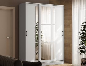 Шкаф-купе 1,6м «Стиль-2» (белый) в Венгерово - vengerovo.mebel-nsk.ru | фото