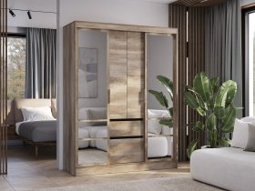 Шкаф-купе ШКК-06 Энигма (венге/дуб каньон) в Венгерово - vengerovo.mebel-nsk.ru | фото