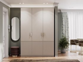 Шкаф трехстворчатый Эккервуд (Нью) (меланж) в Венгерово - vengerovo.mebel-nsk.ru | фото