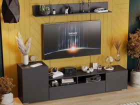 Стенка «Сильвия» (графит серый) в Венгерово - vengerovo.mebel-nsk.ru | фото