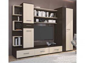 Стенка Верона (дуб венге/дуб молочный) в Венгерово - vengerovo.mebel-nsk.ru | фото