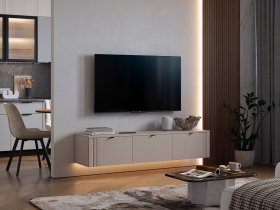 Тумба 2 Рич (кашемир/фрапучино матовый/черный) в Венгерово - vengerovo.mebel-nsk.ru | фото