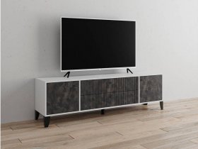 Тумба под ТВ Парус-10 (белый/мальта грей) в Венгерово - vengerovo.mebel-nsk.ru | фото