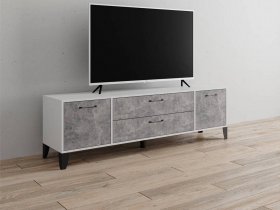Тумба под ТВ Парус-13 (белый/ателье светлое) в Венгерово - vengerovo.mebel-nsk.ru | фото