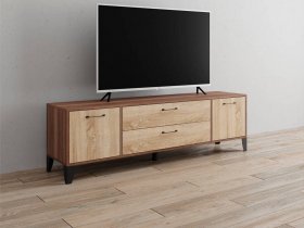 Тумба под ТВ Парус-13 (ясень шимо темный/дуб сонома) в Венгерово - vengerovo.mebel-nsk.ru | фото