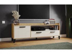 Тумба под ТВ Парус-8 (дуб крафт золотой/кашемир) в Венгерово - vengerovo.mebel-nsk.ru | фото