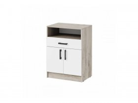 Тумба ТБ-1 Вега (дуб крафт серый/белый) в Венгерово - vengerovo.mebel-nsk.ru | фото